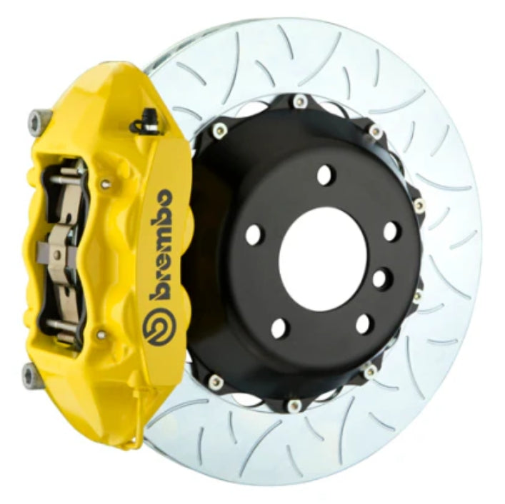 Brembo 12-17 M5 (F10) Rear GT BBK 4 Piston Cast 380x28 2pc Rotor Slotted Type-3- Yellow