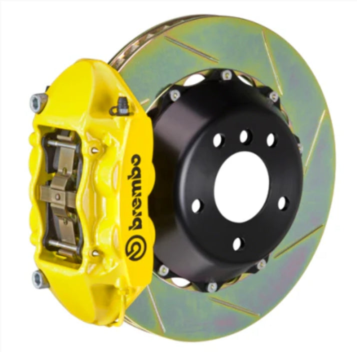 Brembo 12-17 M5 (F10) Rear GT BBK 4 Piston Cast 380x28 2pc Rotor Slotted Type-1- Yellow