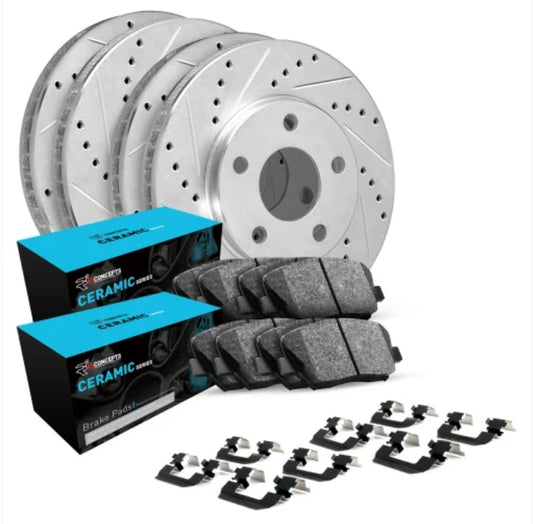 R1 Concepts - Drilled and Slotted Brake Kit with Pads || F3x